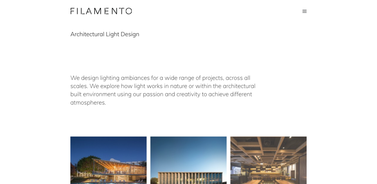 Filamento lighting design