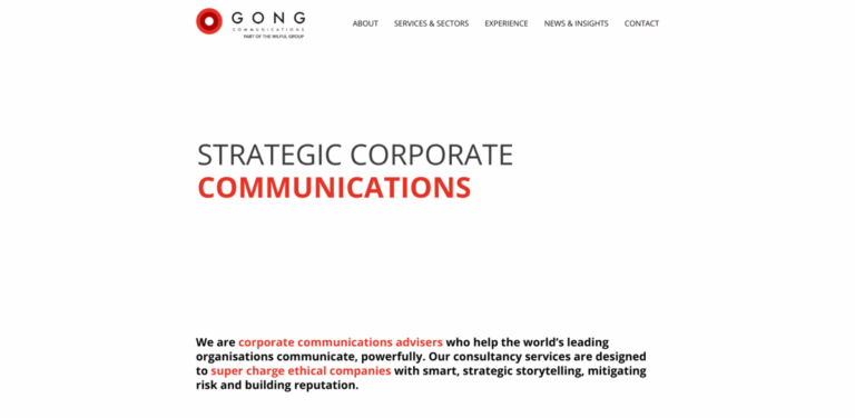 Gong Communications: Strategic Corporate Communications Consultancy in London