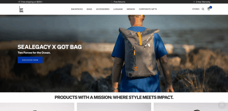 GOT BAG: Sustainable Travel Goods Made from Ocean Impact Plastic