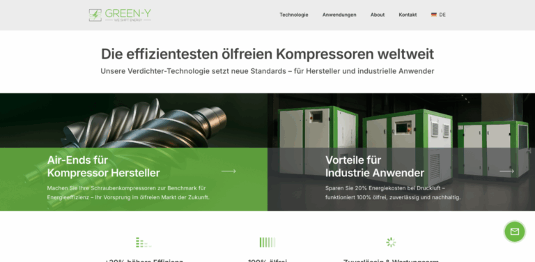 Green-Y: Innovating Oil-Free Compressor Technology for Sustainable Industries