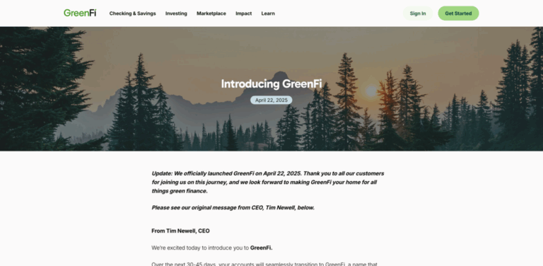 GreenFi: Sustainable Banking and Investing for a Greener Future
