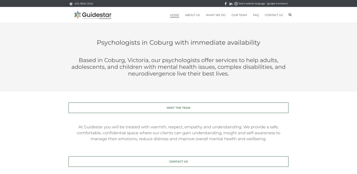 Guidestar Psychology Services Coburg