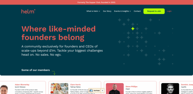 Helm: A Community for Founders Supporting Growth and Collaboration