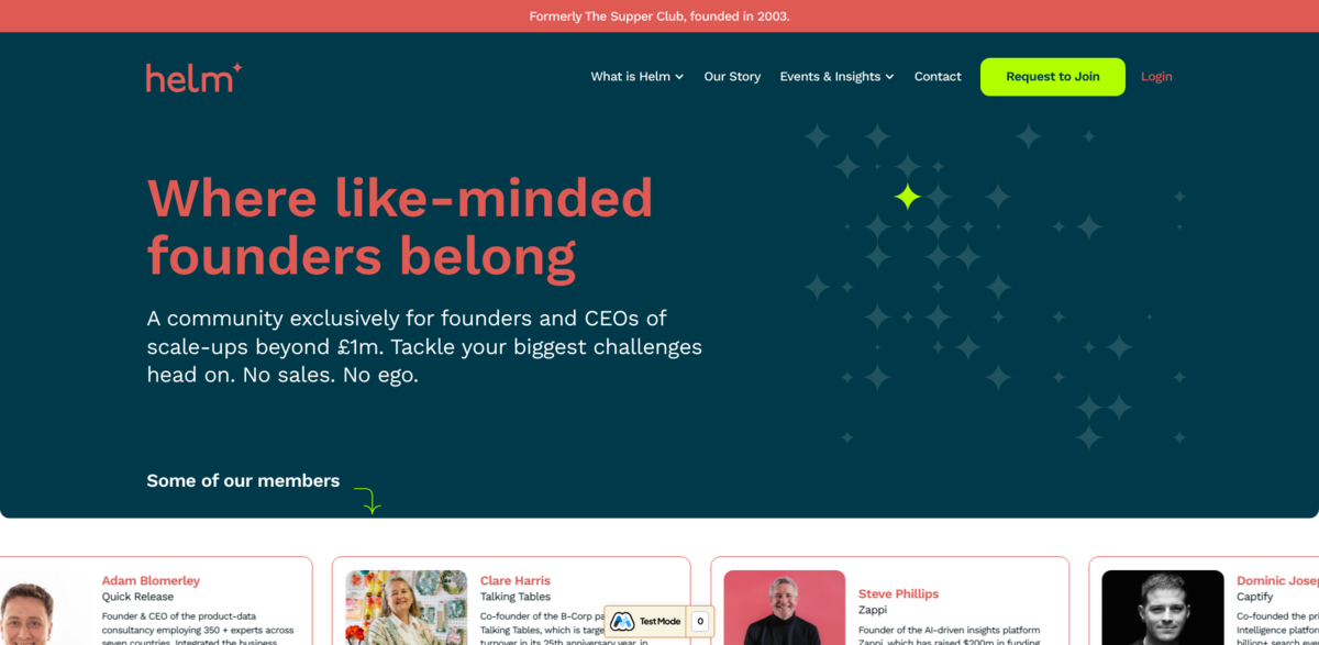 Helm community for founders