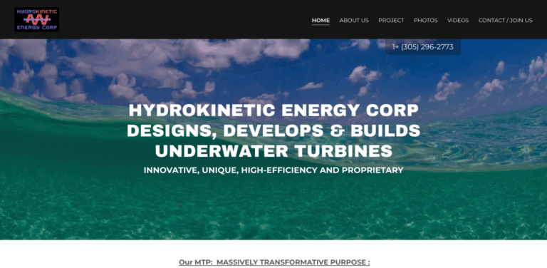 Hydrokinetic Energy Corp. Harnesses Ocean Currents for Clean Energy