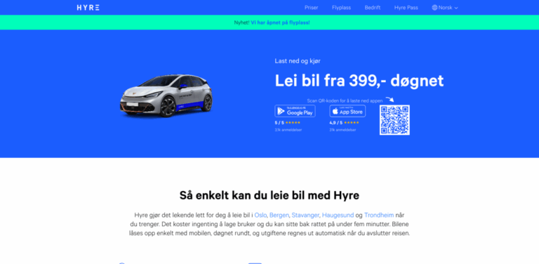 Hyre: Your Convenient Car Rental Solution in Norway