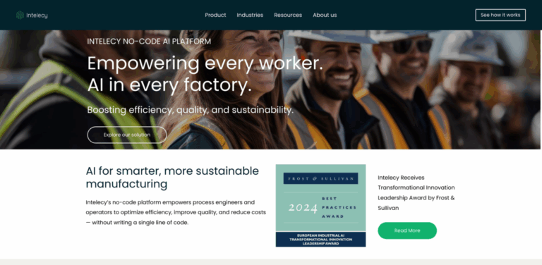 Intelecy: Transforming Manufacturing with No-Code AI Solutions