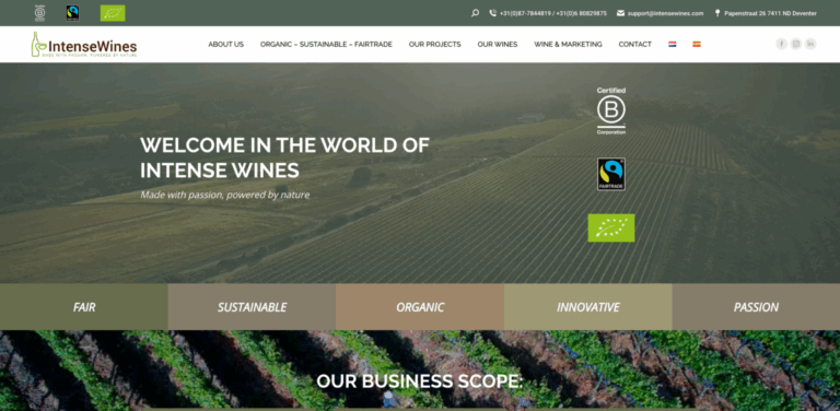 Intense Wines: Crafting Sustainable and Fair Organic Wines