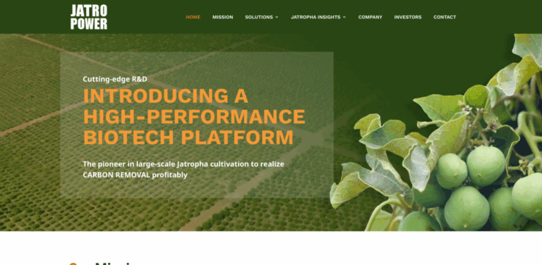 JATROPOWER: A Biotech Platform for Profitable Carbon Removal