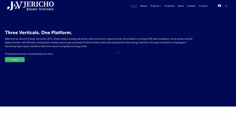 Jericho Energy Ventures: Innovating Clean Energy Solutions with Hydrogen and Natural Gas