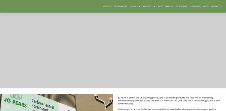JG Pears: Leading Processor of Animal By-Products and Food Waste