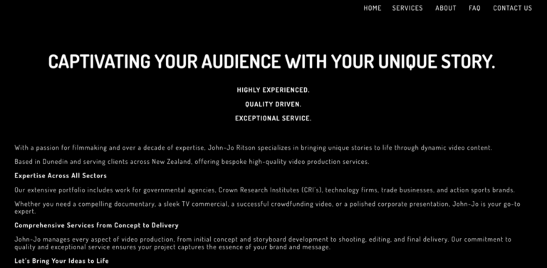 John-Jo Ritson: Expert Video Production Services for Unique Storytelling