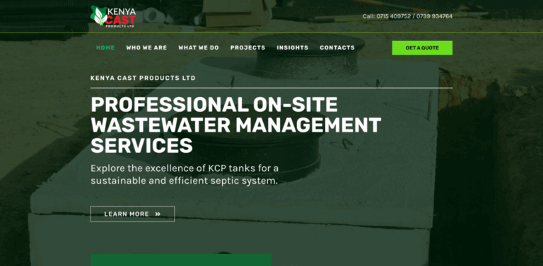 Kenya Cast Products Ltd: Expert On-Site Wastewater Management Services