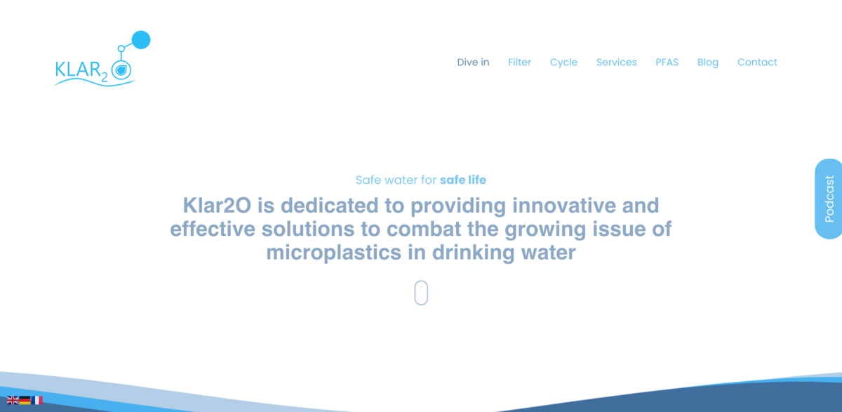 Klar2O microplastics filtration