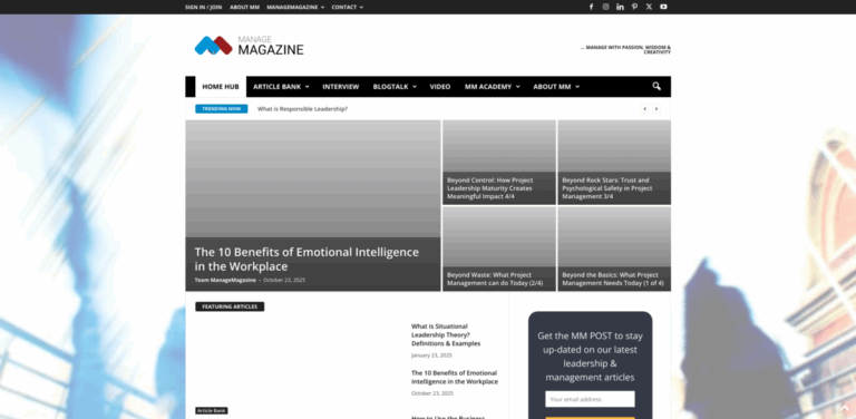 ManageMagazine: Connecting Research and Practice for Healthy Organizations