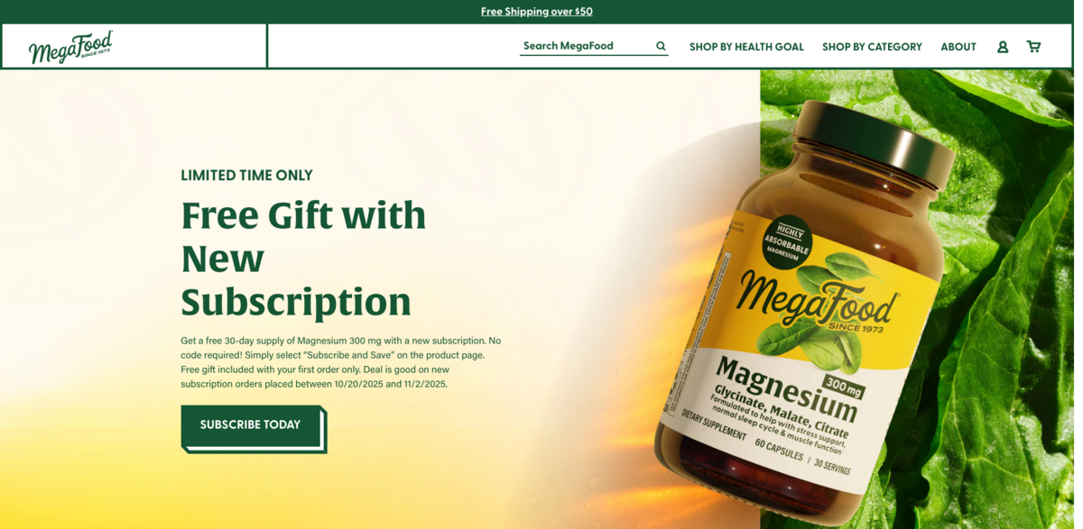 MegaFood vitamins and supplements