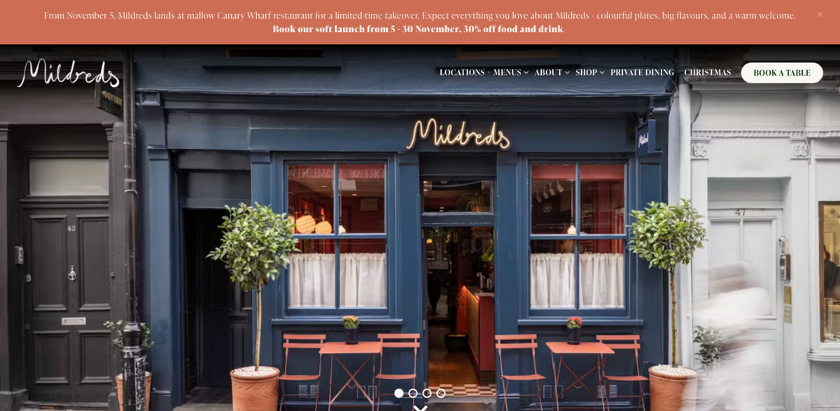 Mildreds plant-based restaurant