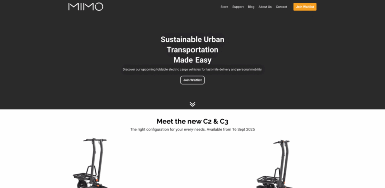 MIMO Motor: Sustainable Urban Transportation with Foldable Electric Cargo Vehicles