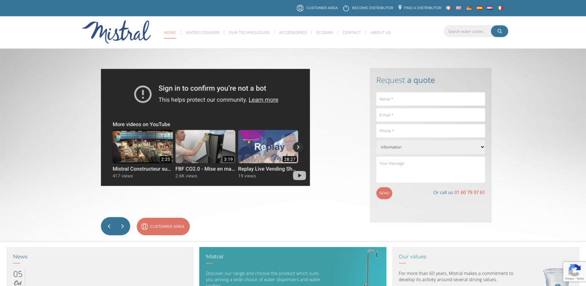Mistral Constructeur hydration solutions