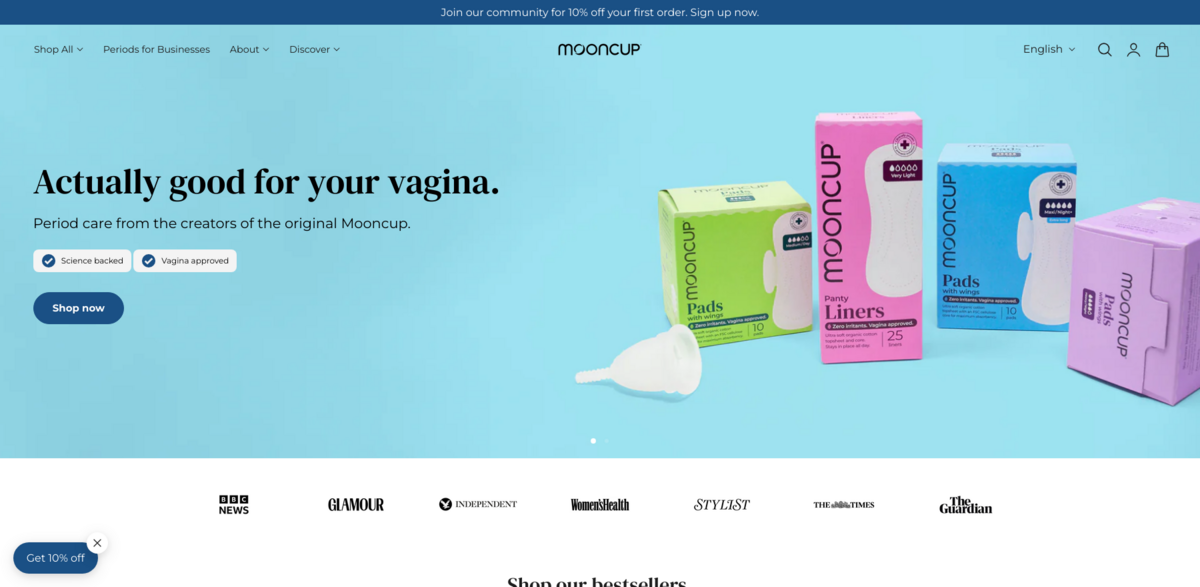 Mooncup menstrual products