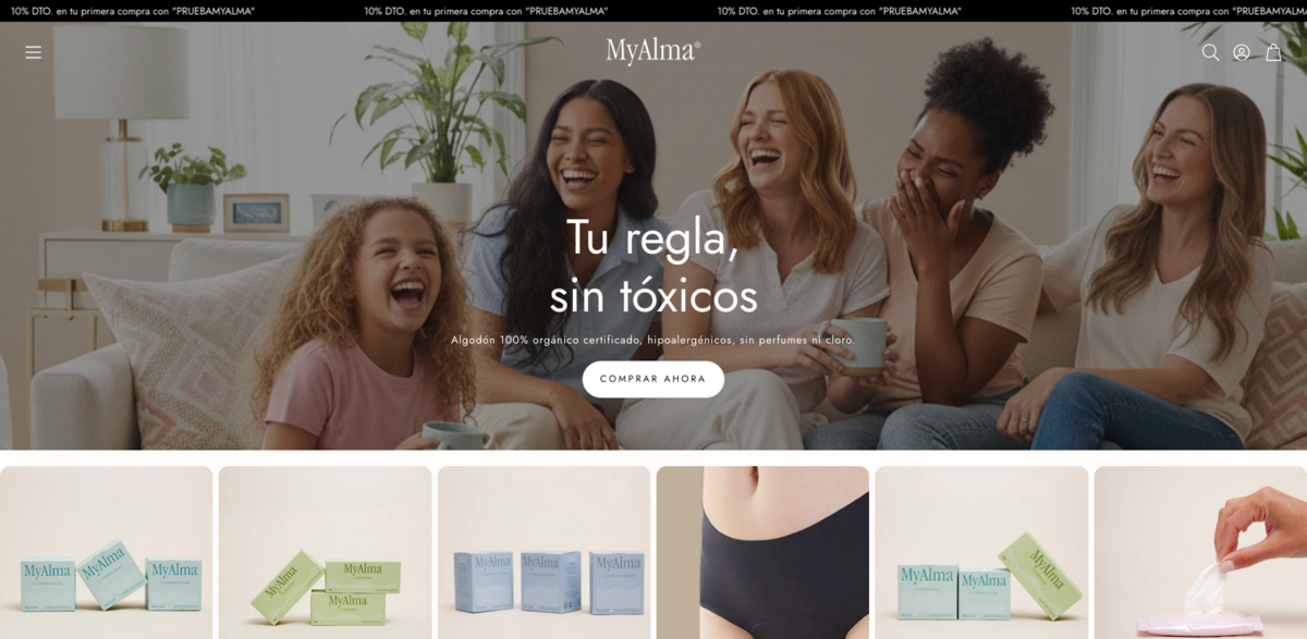 MyAlma menstrual products