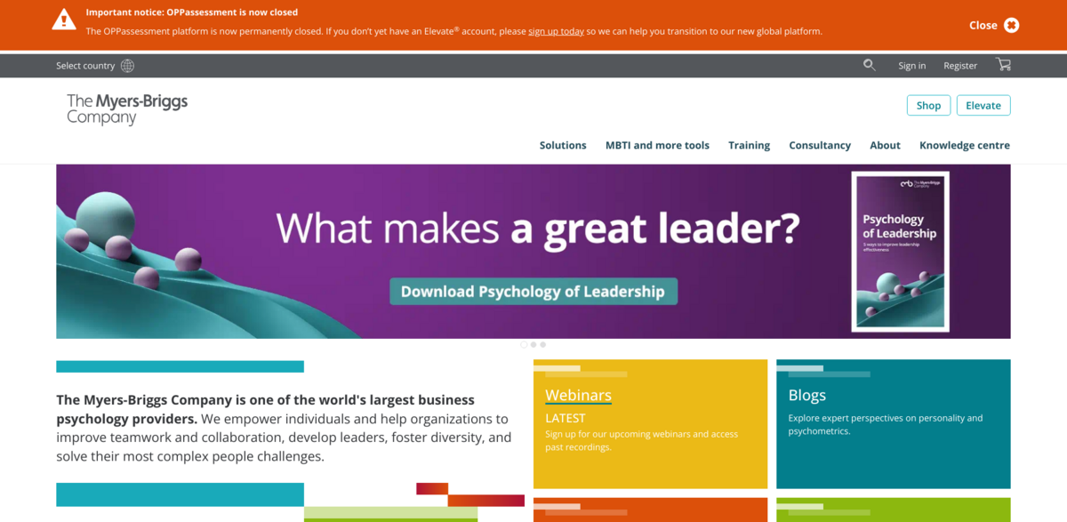 Myers-Briggs Company psychometric tools