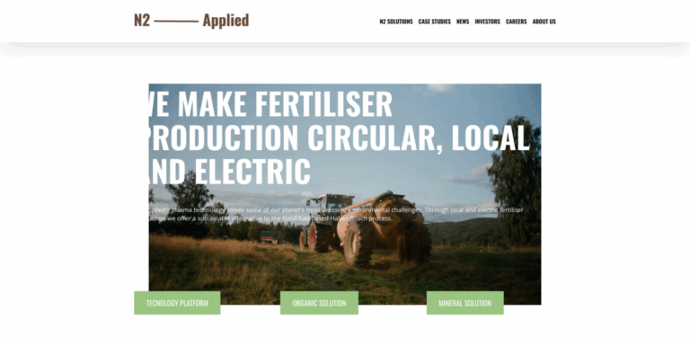 N2 Applied: Sustainable Fertiliser Production Using Plasma Technology