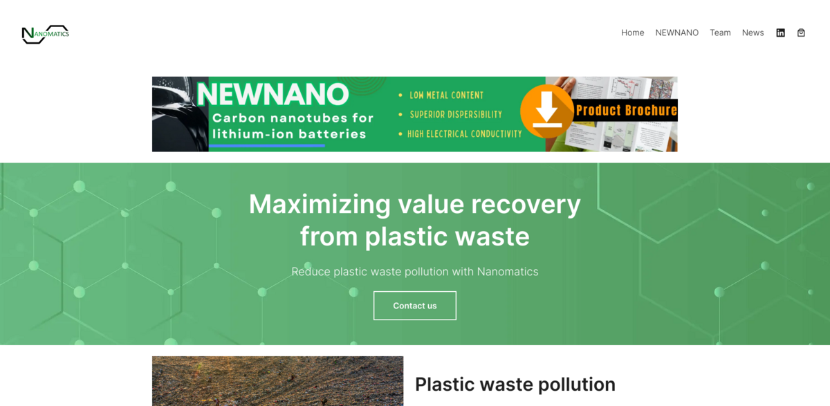 Nanomatics plastic waste upcycling