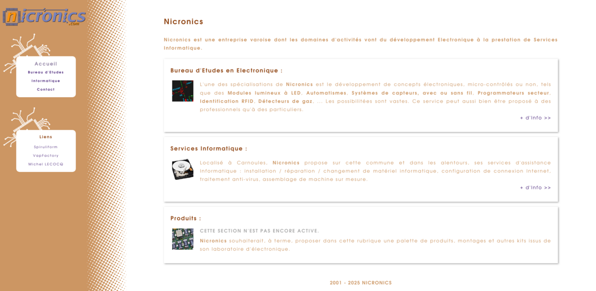 Nicronics electronic development IT services