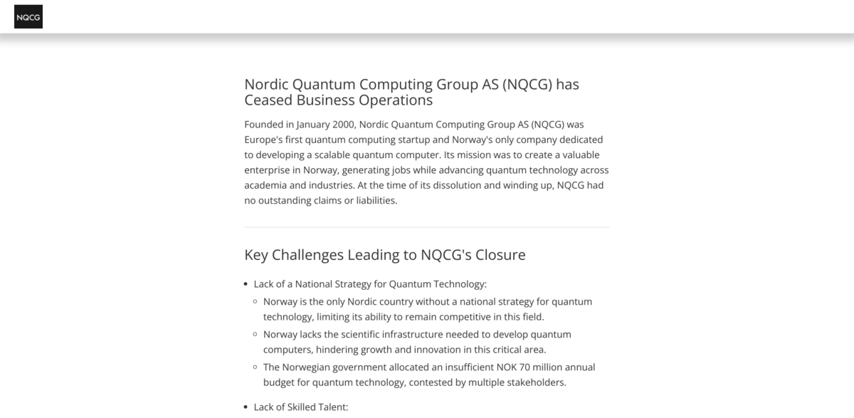 Nordic Quantum Computing Group AS