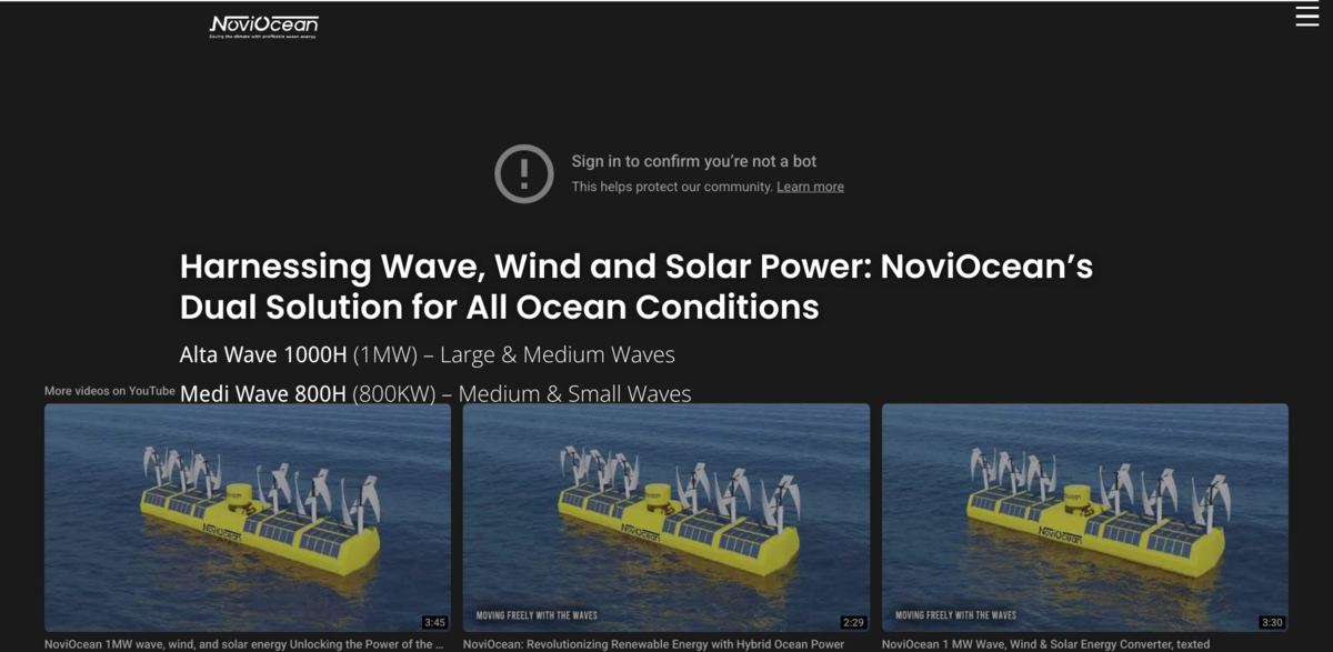 NoviOcean hybrid energy converters