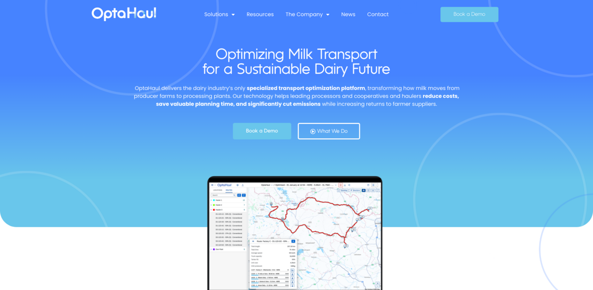 OptaHaul dairy transport optimization
