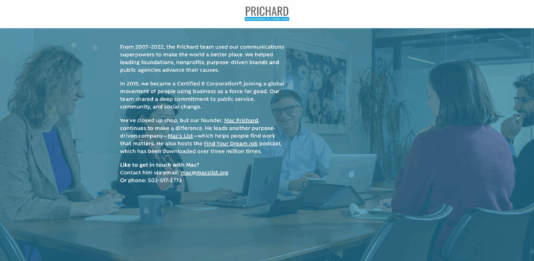 Prichard Team: Empowering Purpose-Driven Work and Community Impact