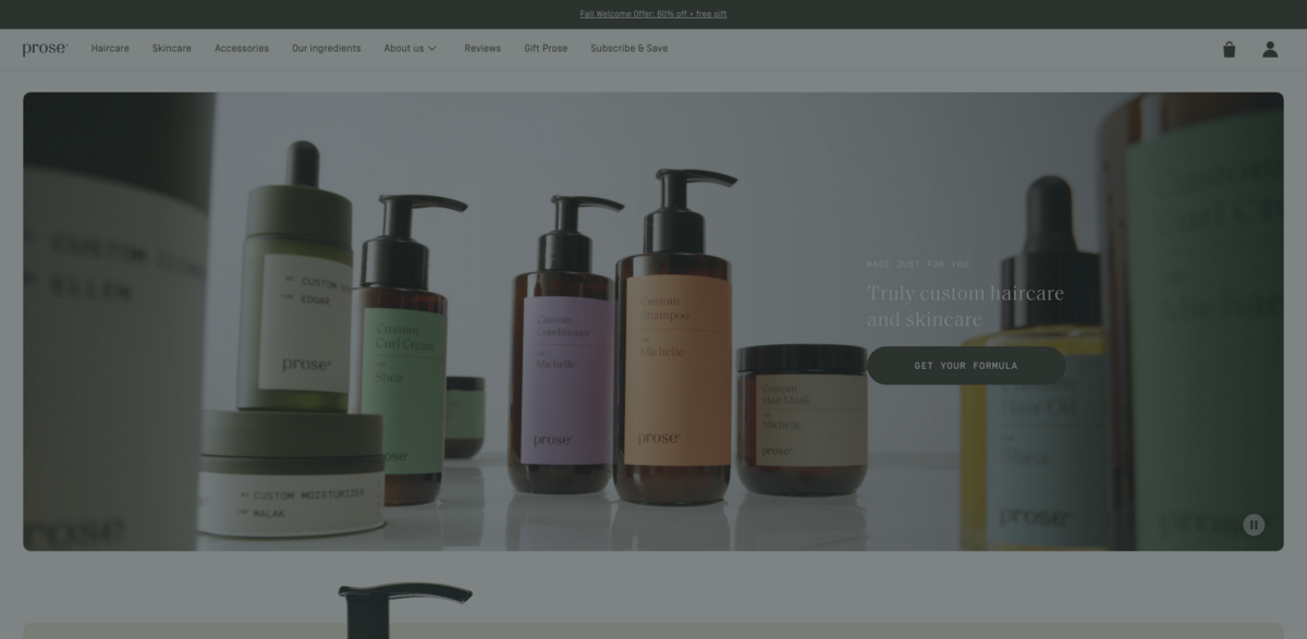 Prose.com: Custom Hair Care Solutions Tailored to You