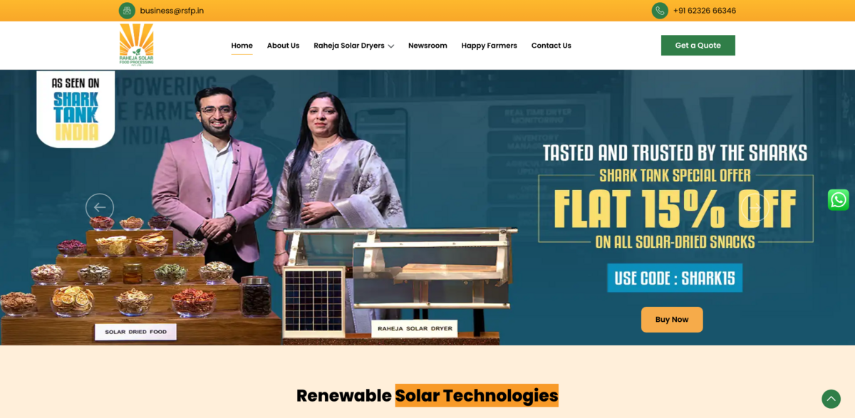 Raheja Solar Food Processing
