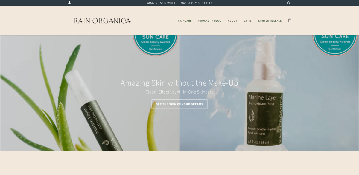 Rain Organica skincare