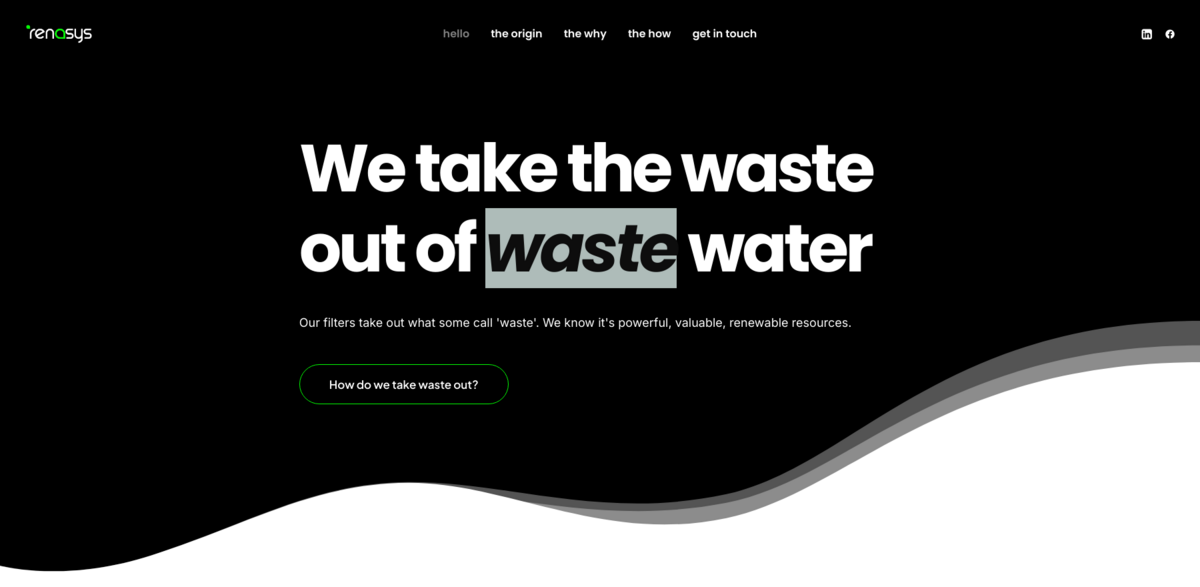 Renasys wastewater filtration technology