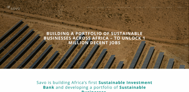 Savo: Building Sustainable Businesses and Creating Jobs in Africa