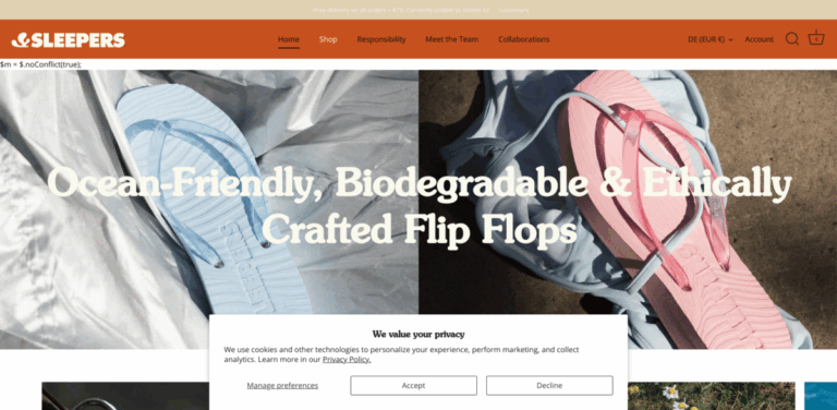 Sleepers: Eco-Friendly Flip Flops Crafted from Natural Rubber