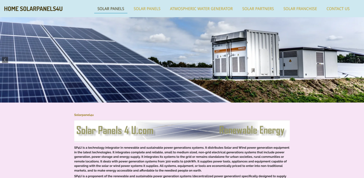 Solarpanel4u renewable energy solutions