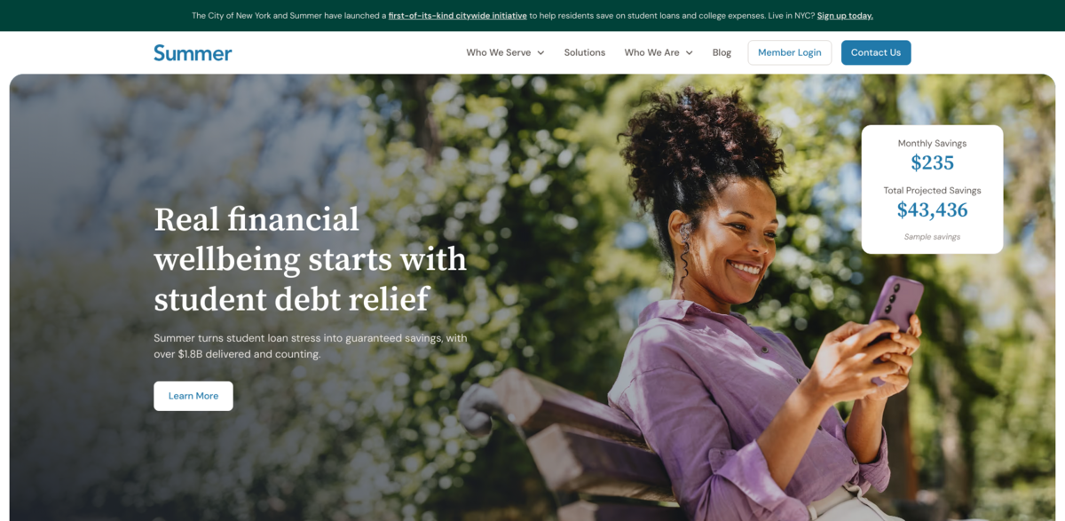 Summer student loan initiative