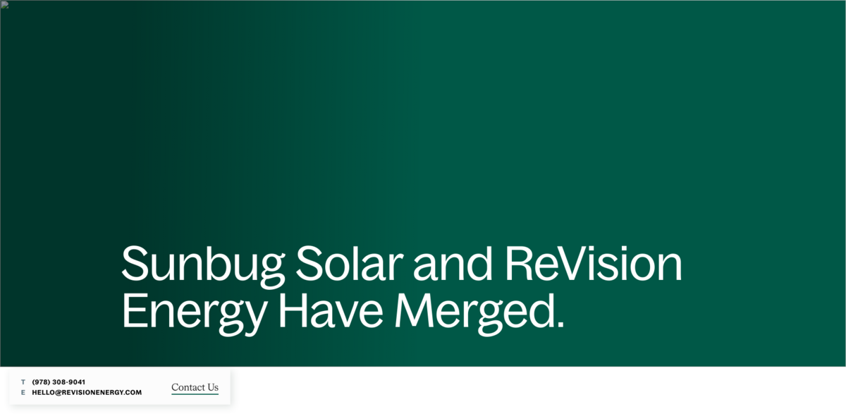 Sunbug Solar ReVision Energy merger