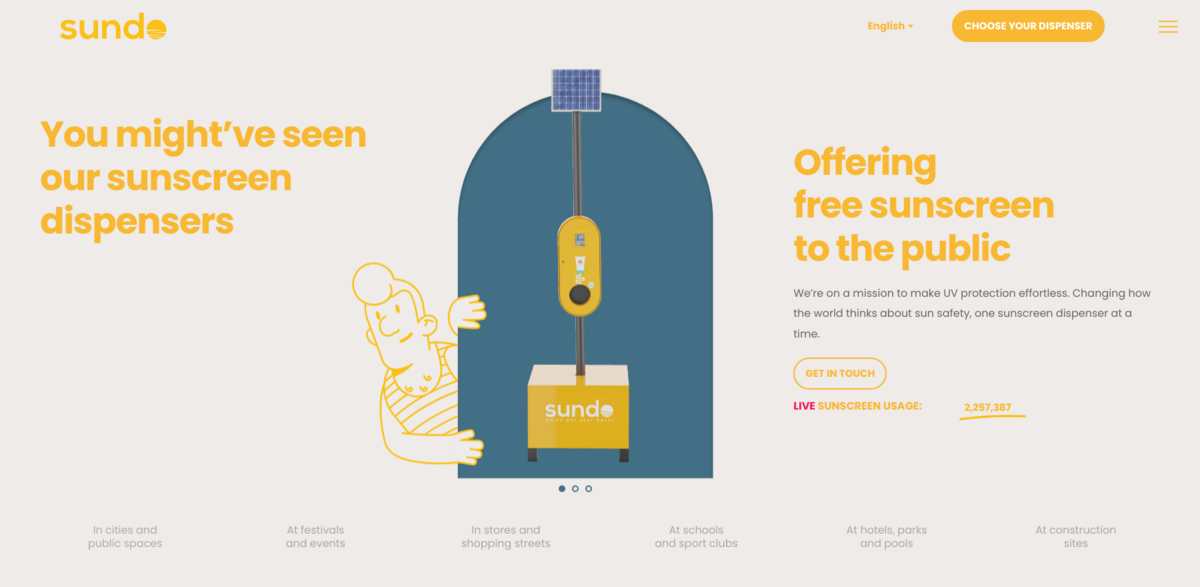 Sundo sunscreen dispensers