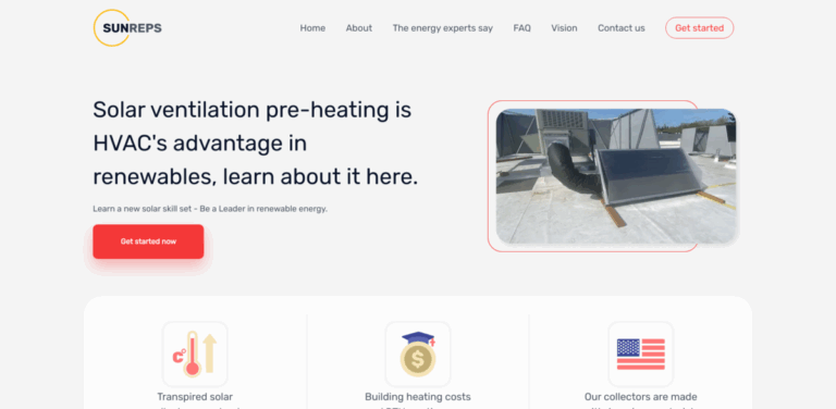 Sunreps: Efficient Solar Ventilation Pre-Heating for Sustainable HVAC Solutions