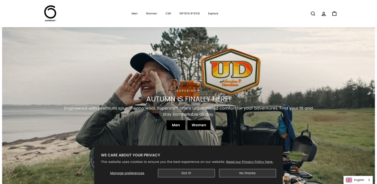 Superino merino wool apparel