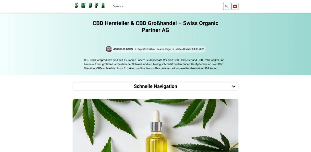 Swiss Organic Partners AG CBD