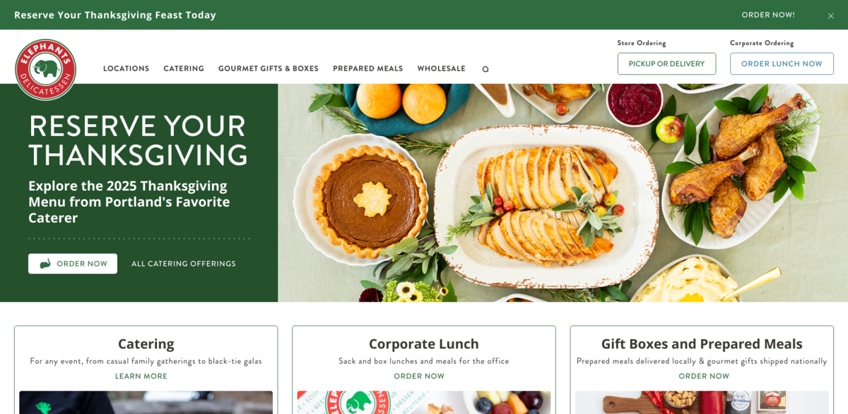 Thanksgiving catering Portland