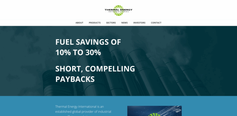Thermal Energy International Inc.: Global Supplier of Energy Efficiency Solutions