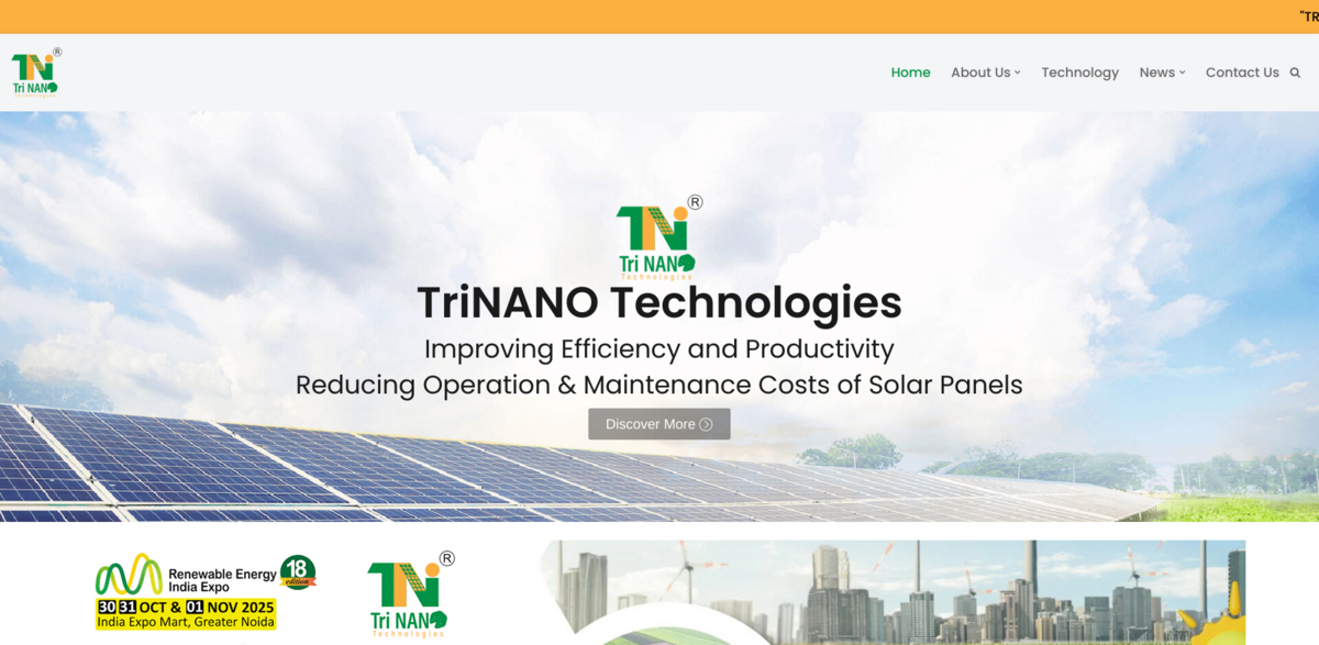 TriNANO Technologies Solar Panel Nano Coating