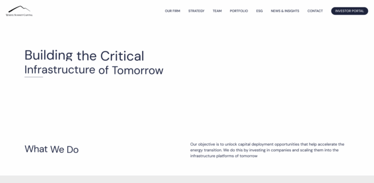 White Summit Capital: Investing in Sustainable Energy Infrastructure